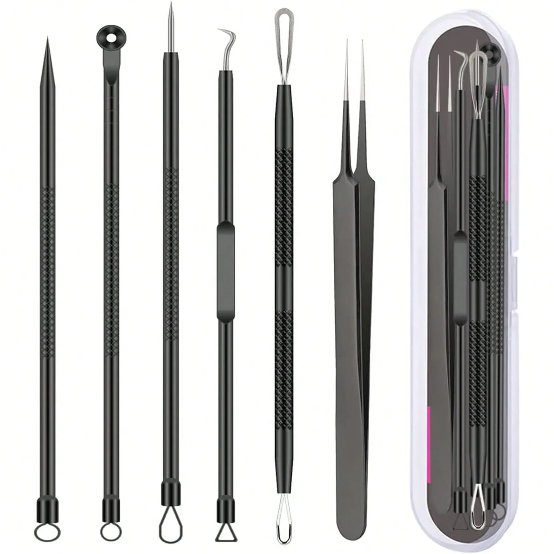 6PCS Pimple Removal Tool Blackheads Acne Remover Face Cleaning Kit Black Dots Re