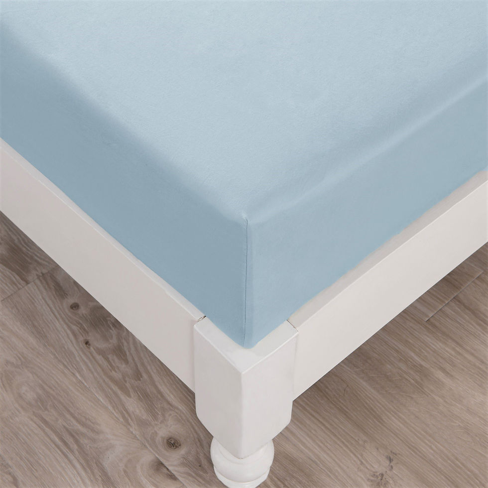 Miniaturbild: DaDa Bedding Soothing SeaFoam Sky Blue Cotton Fitted Bed Sheet W/Pillow Cases