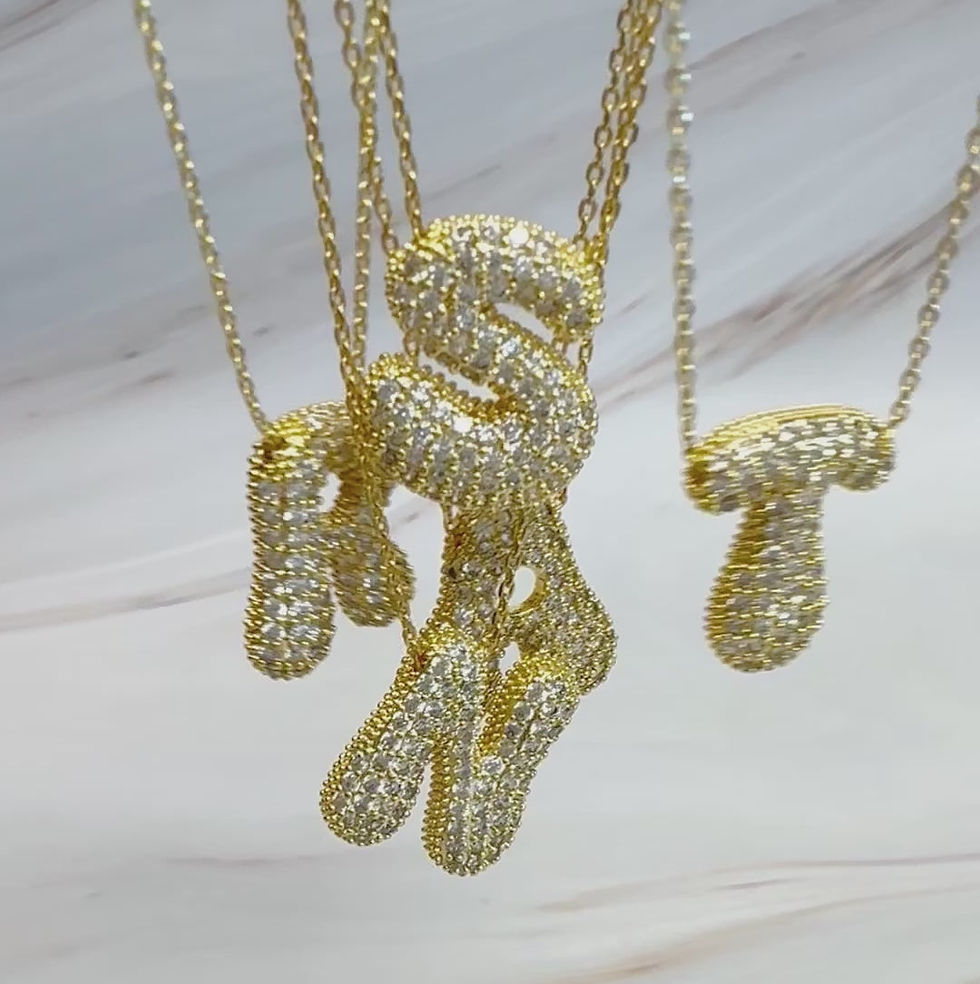 Miniaturbild: Crystal Bubble Initial Necklace