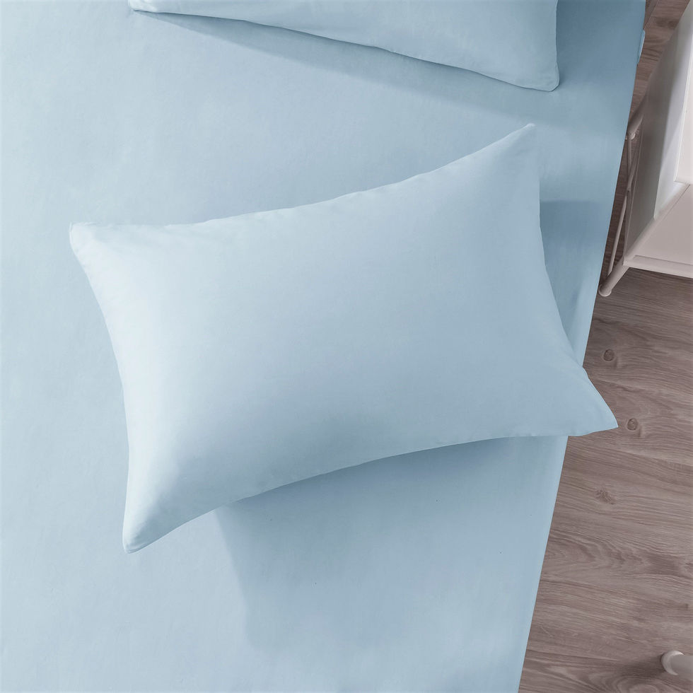 Miniaturbild: DaDa Bedding Soothing SeaFoam Sky Blue Cotton Fitted Bed Sheet W/Pillow Cases