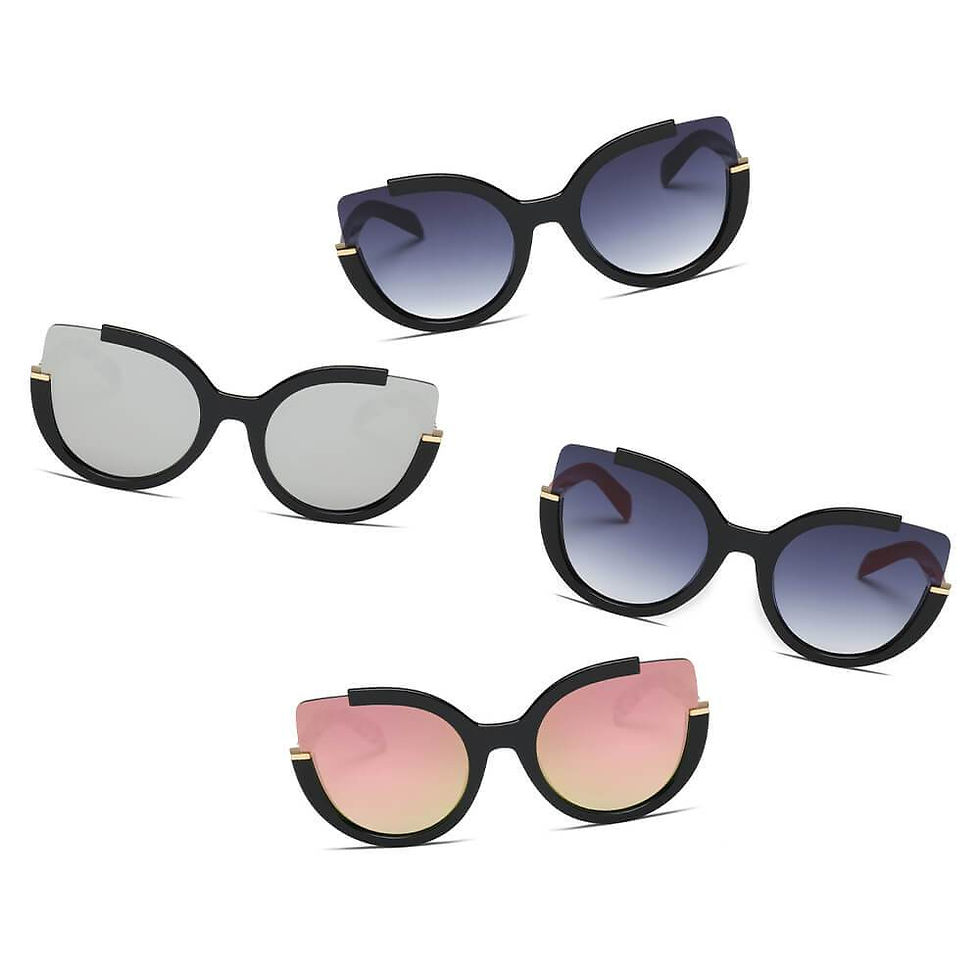 Thumbnail: LENOX | Women Cut Out Round Cat Eye Fashion Style Vogue Sunglasses