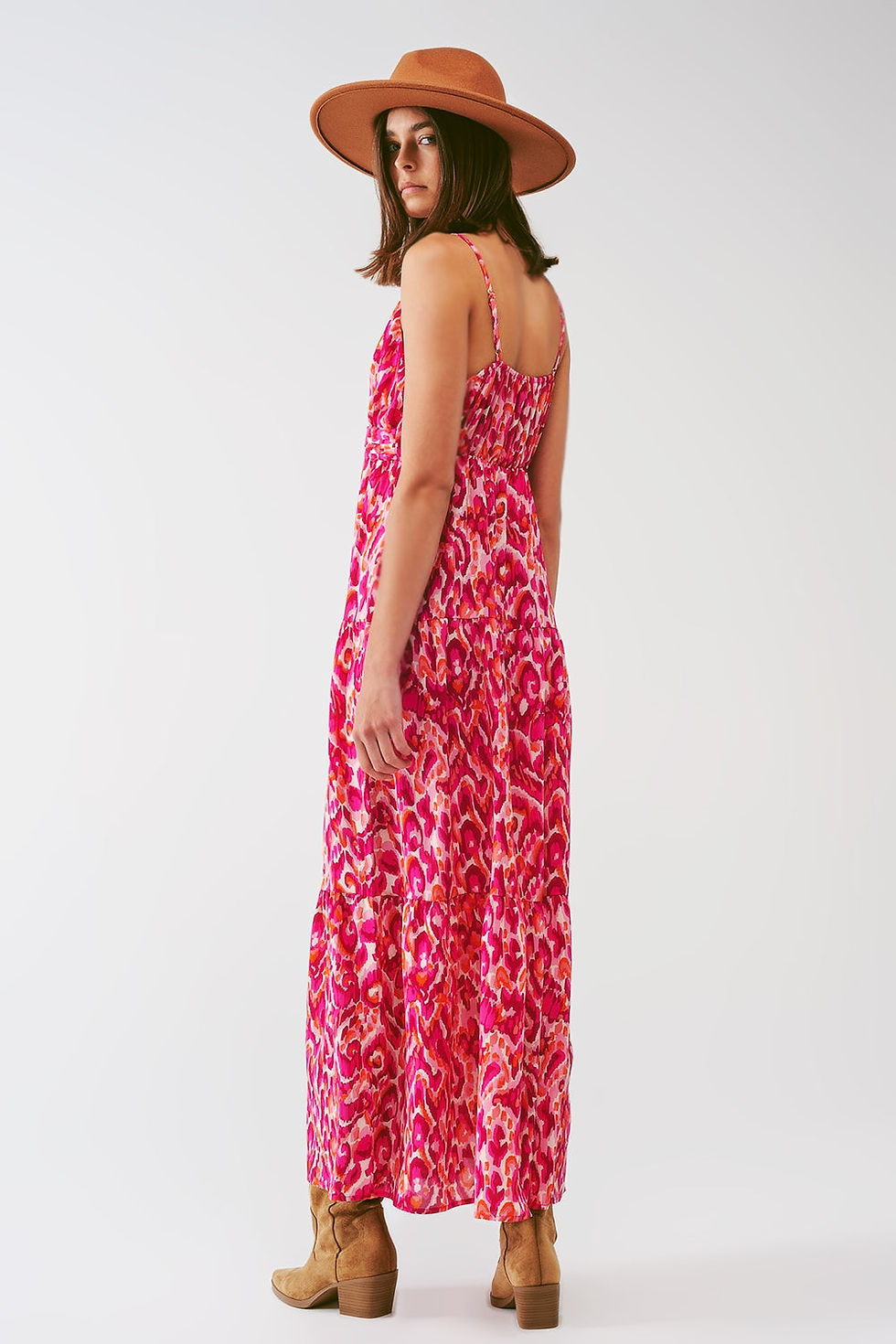 Miniaturbild: Floral Print Maxi Dress With v Neck in Pink
