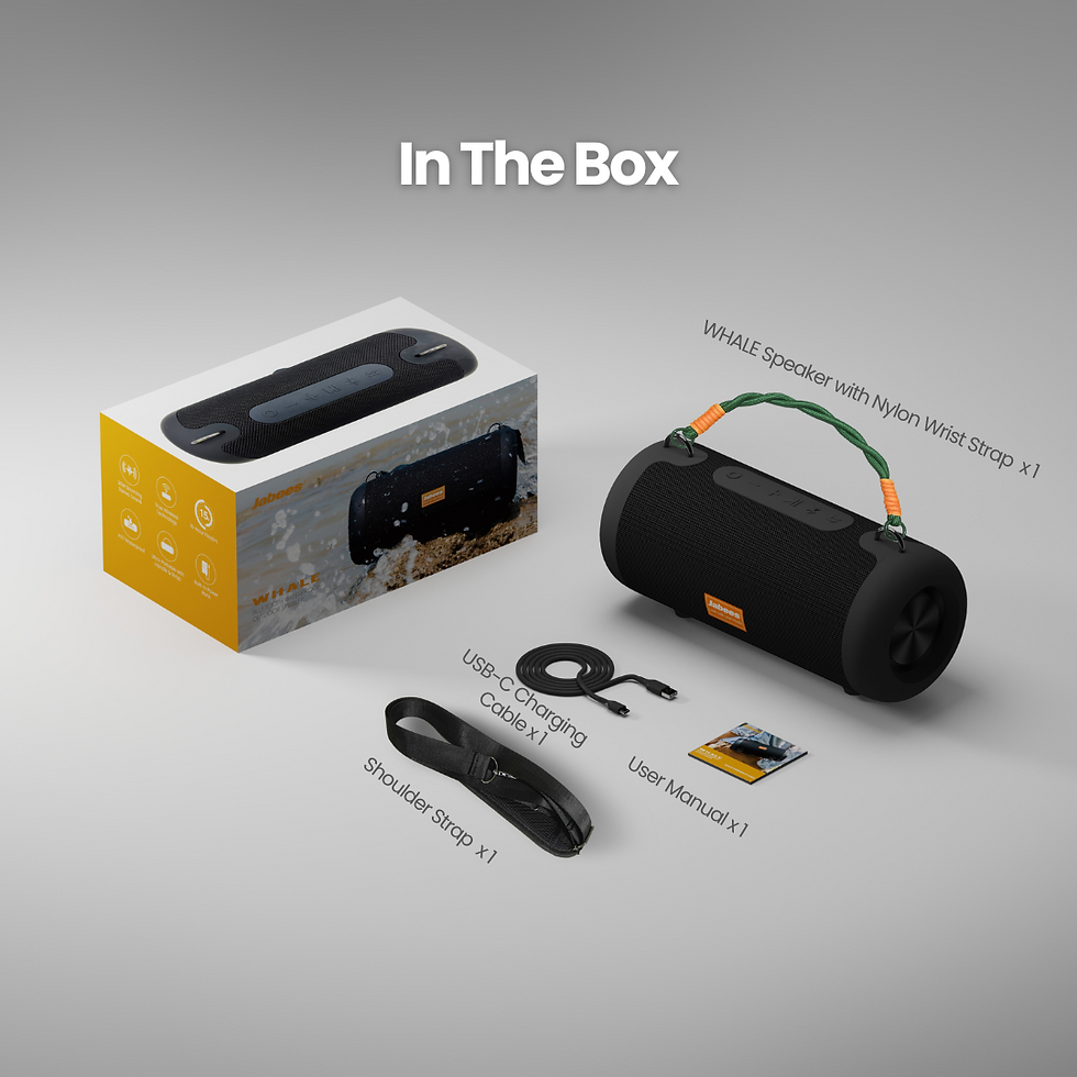 Miniaturbild: WHALE Mit Nylonband – Bluetooth IPX7 Wasserdichter tragbarer Outdoor-Lautsprecher mit