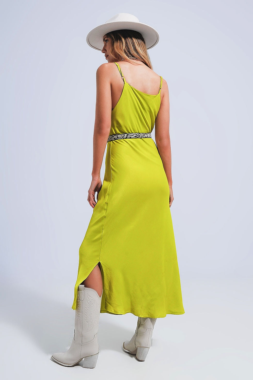 Miniaturbild: Satin Cami Strap Midi Slip Dress in Green