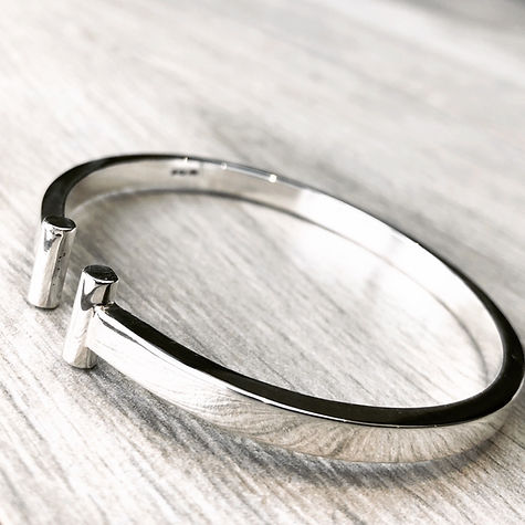Heavy Sterling Silver T-Bar Bangle