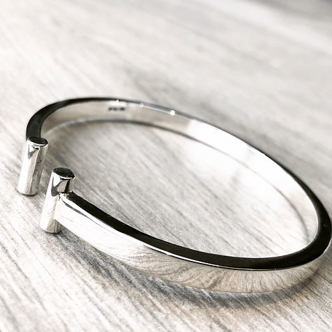 Heavy Sterling Silver T-Bar Bangle