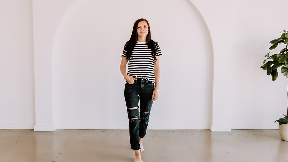 A simple space with Uncluttered By Lyss, owner Alyssa smiling