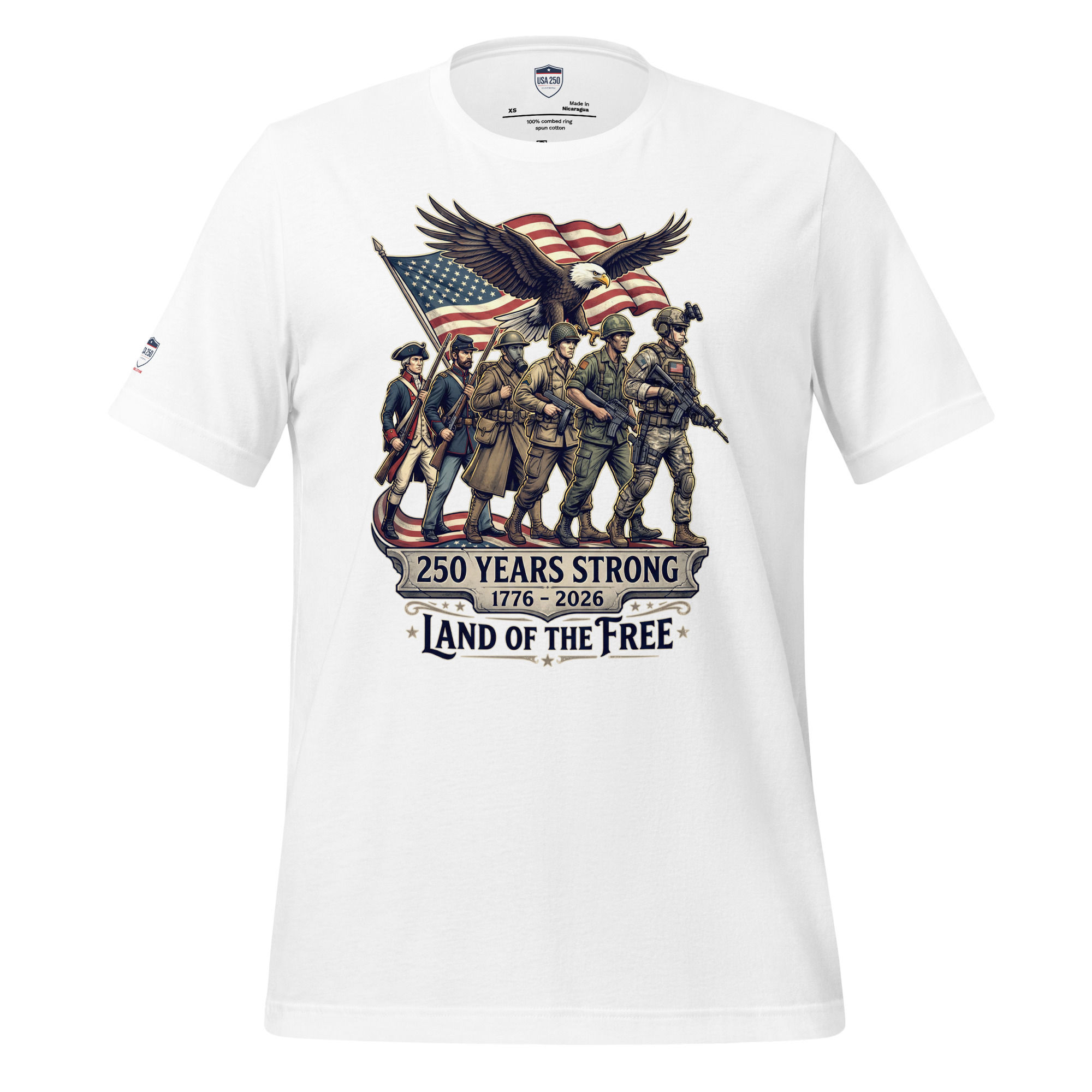 Land of the Free - 250 Years Strong - Unisex T-Shirt