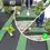 TOPRUBBER lawn mowing edge garden paths made of rubber granulate GREEN