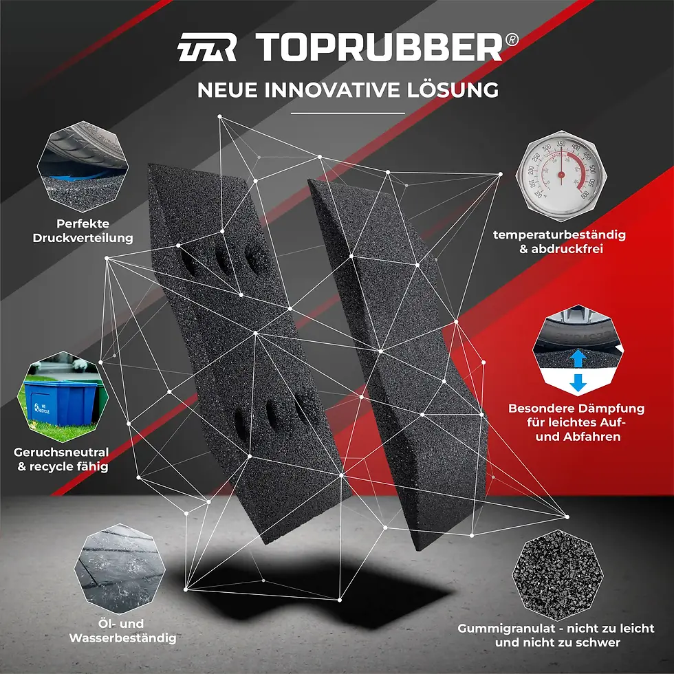 TOPRUBBER® 2x tire shoe / tire protector 300er SET in black made of rubber granulate