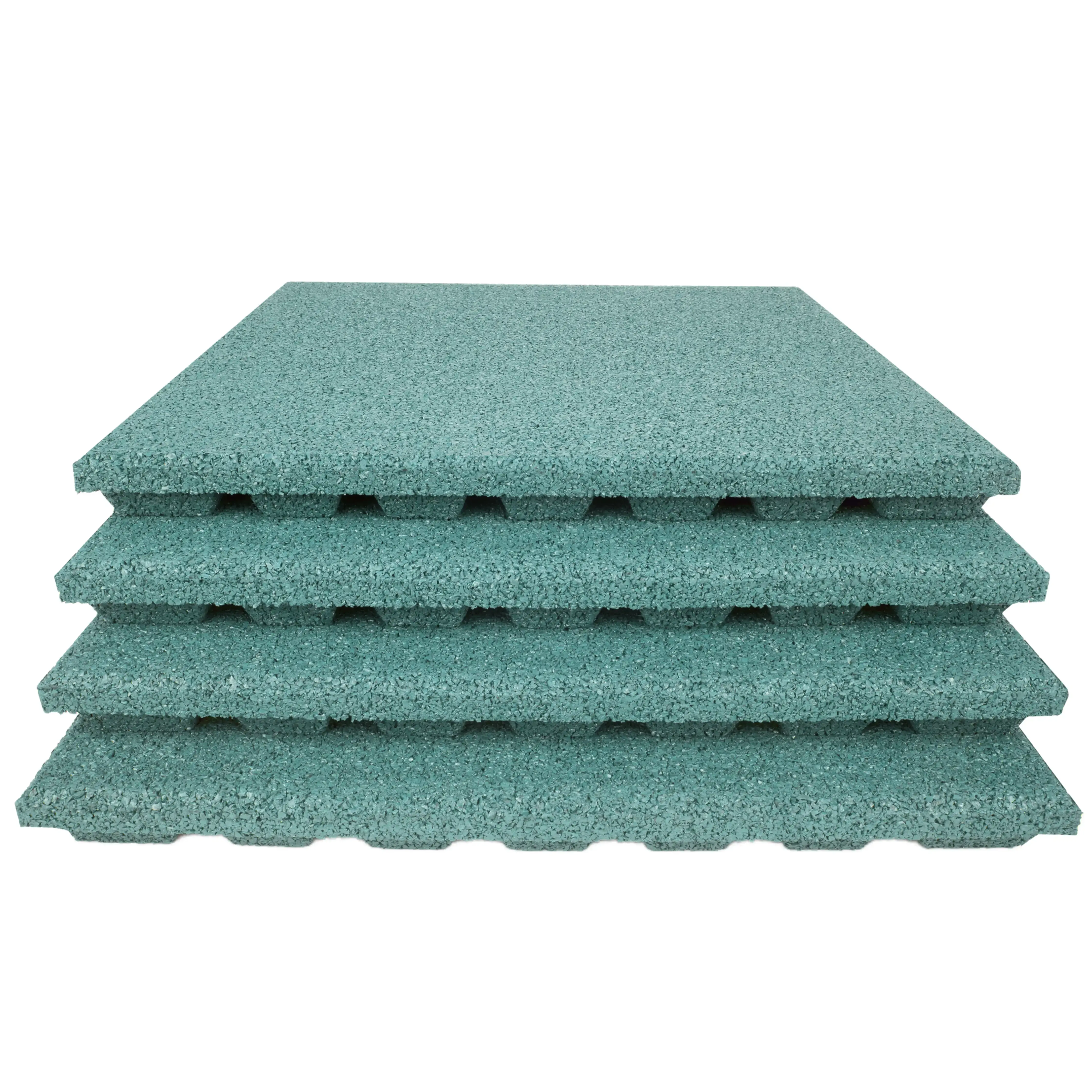 4x fall protection slabs 50x50x4 cm green rubber slabs playground mats