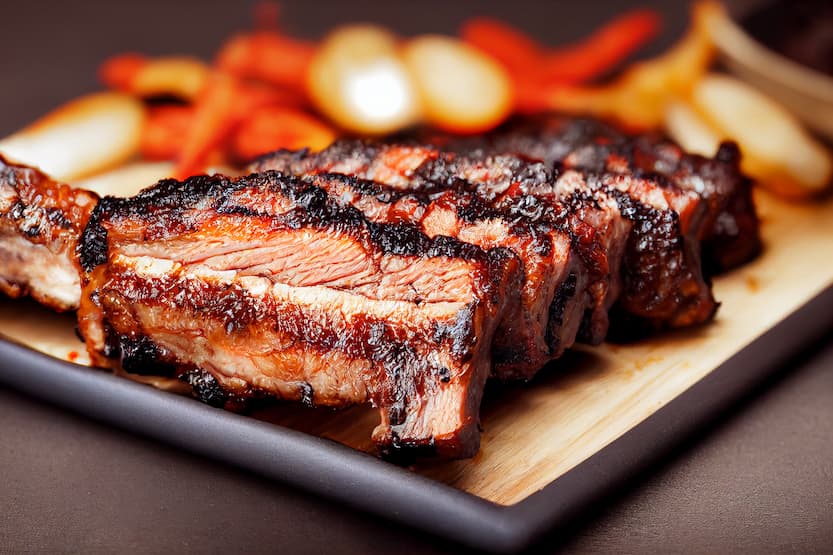 ribs on a plate ready to eat