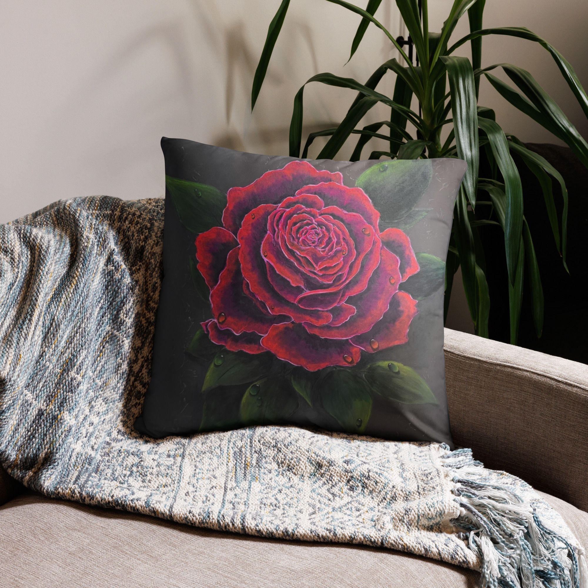 "Avenue Rose" Throw Pillow