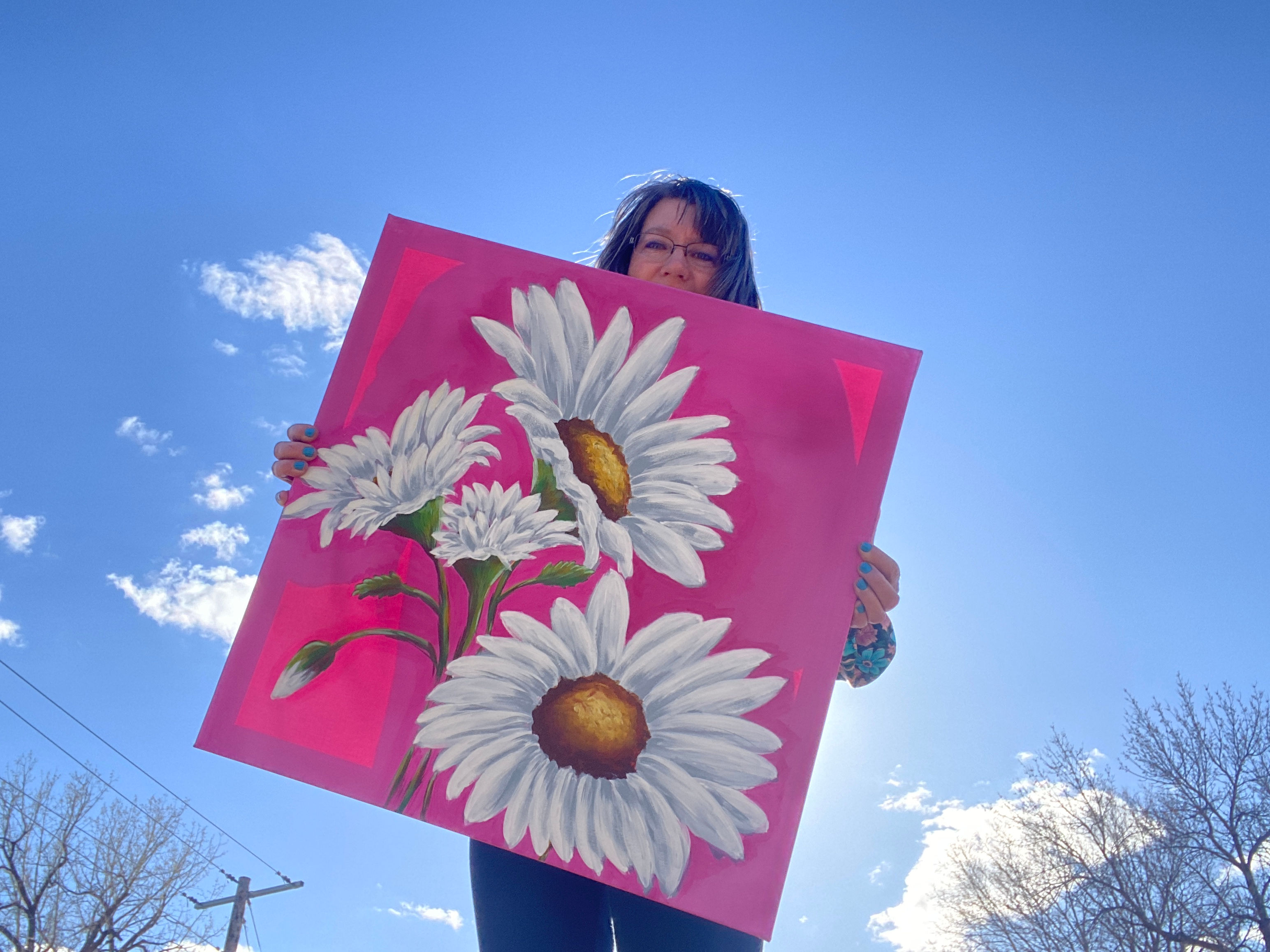 Smilin eyes daisy canvas