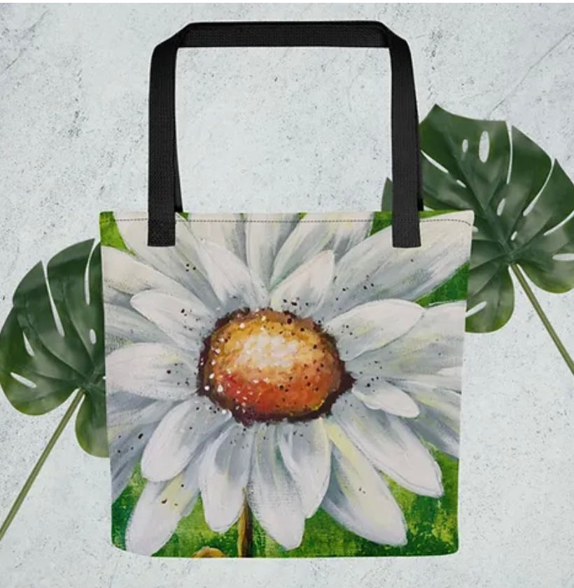 Brighten up your home decor with this vibrant spring daisy art throw pillow, showcasing a bold and colorful floral design.