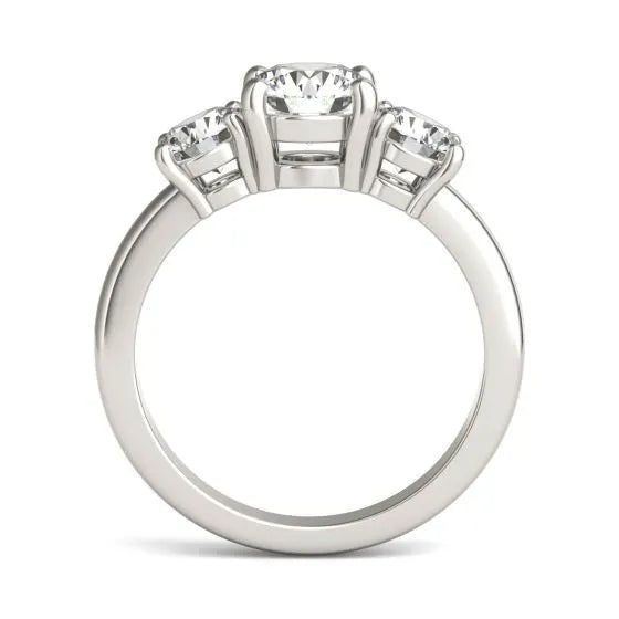 Thumbnail: Certified Lab Diamond Three Stone Ring in Choice of 14K Yellow or 14k White Gold