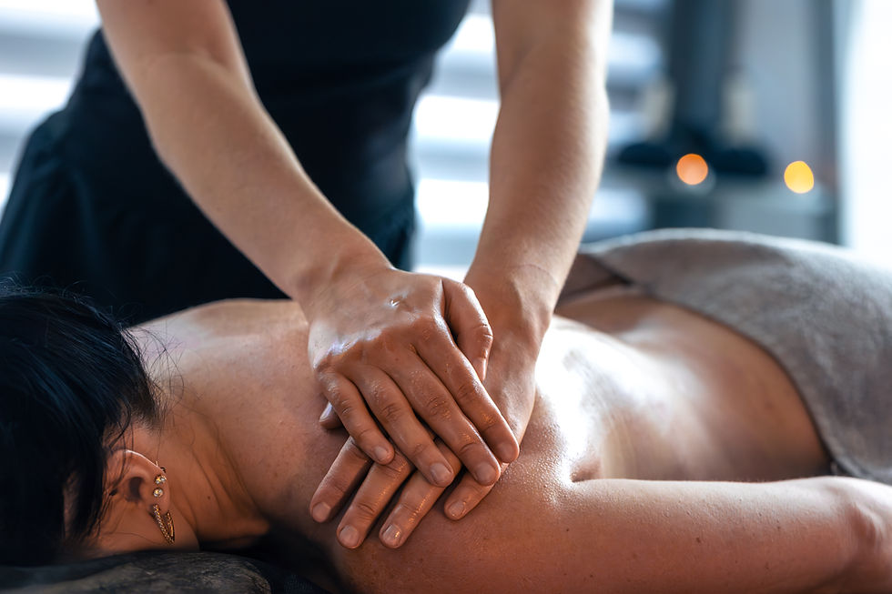 massage double stacked hands massing shoulder