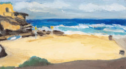 Annabel Butler, 'Southerly Swell, Tamarama Beach', 2021, oil on board, 13x23cm