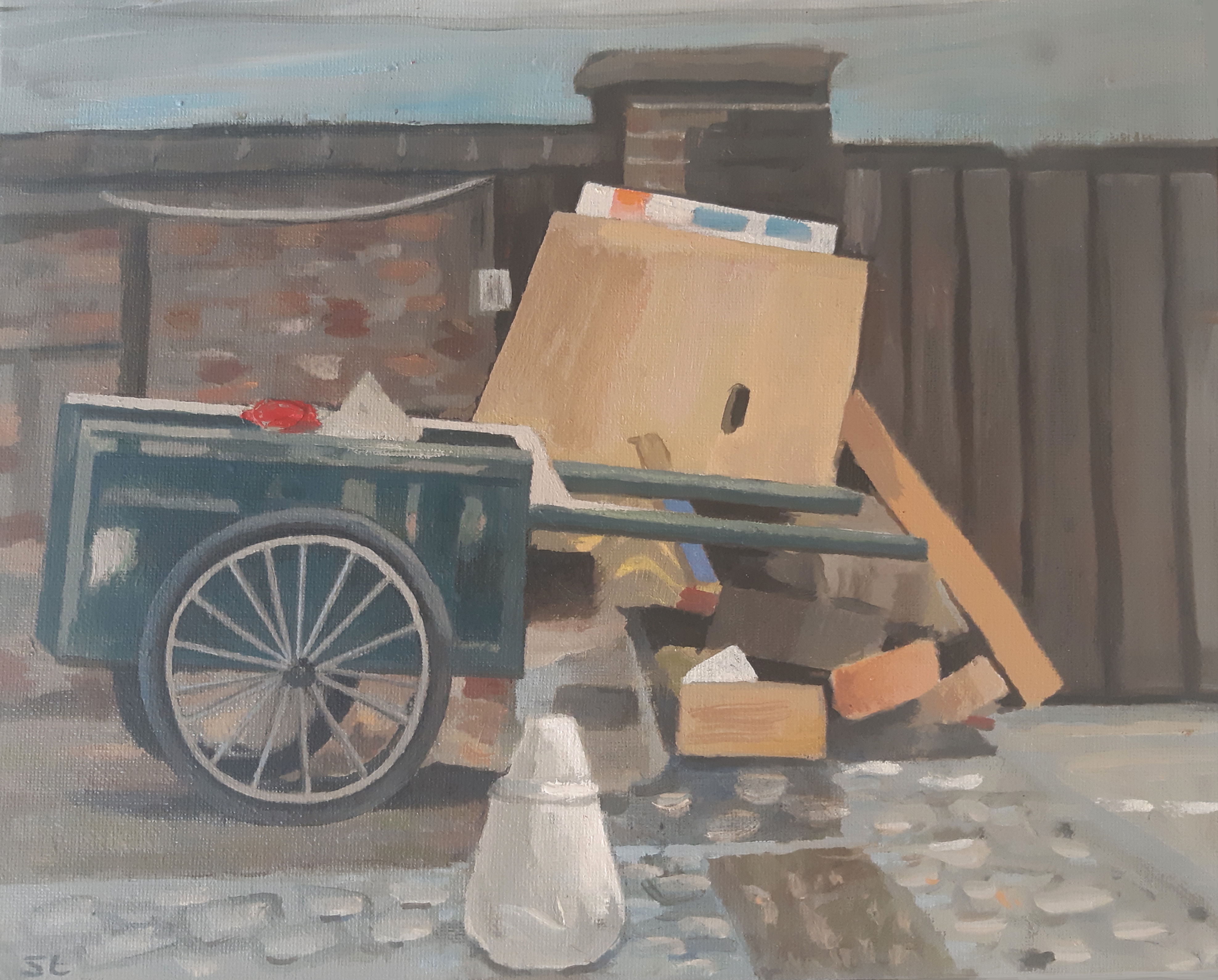 Steve Lopes, 'Objects, cart and landscape study', 2021