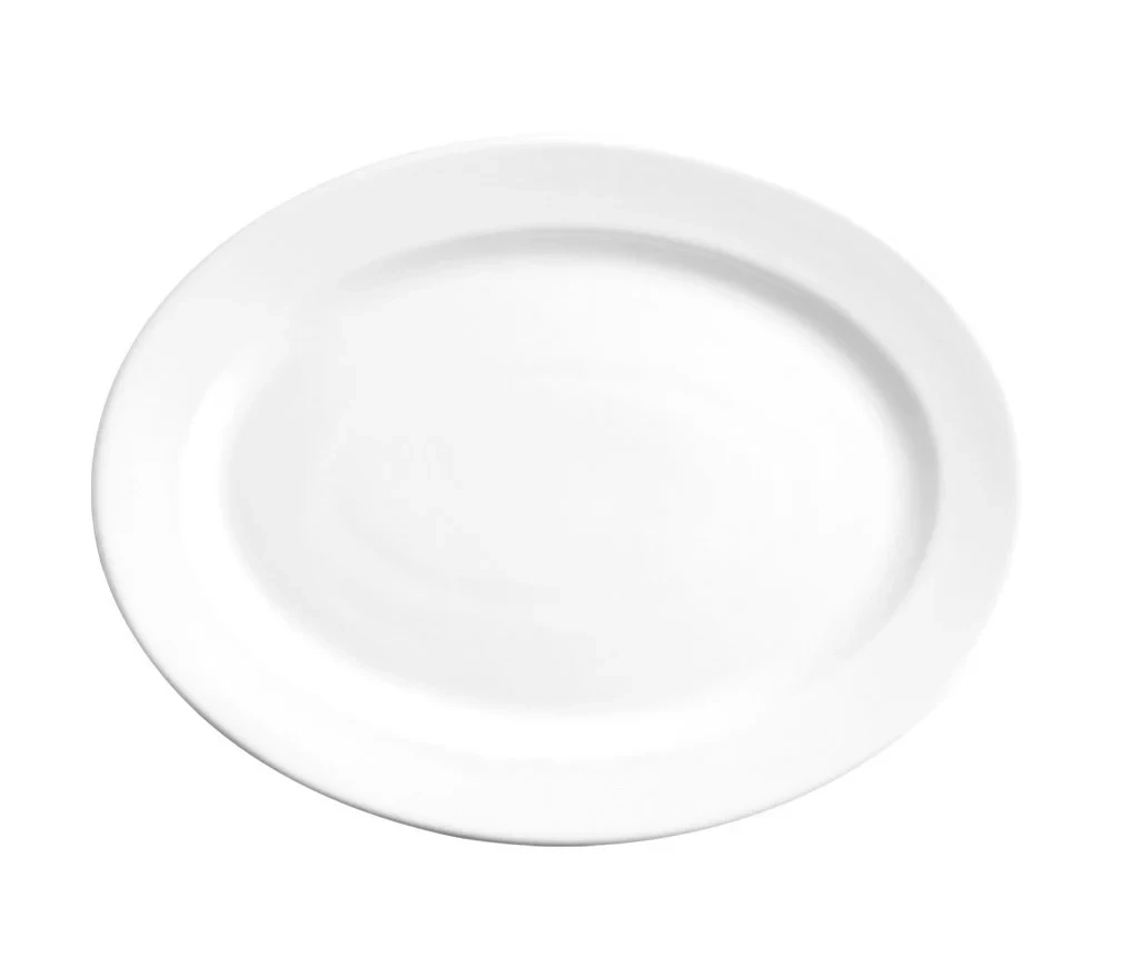 Caja de 24 piezas Platón Oval Blanco Polar de 31 cm | Anfora