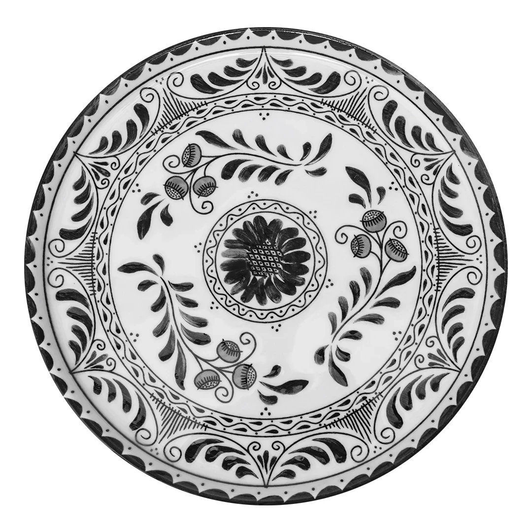 Plato Trinche Plana 32 cm Negro | Talavera 2.0