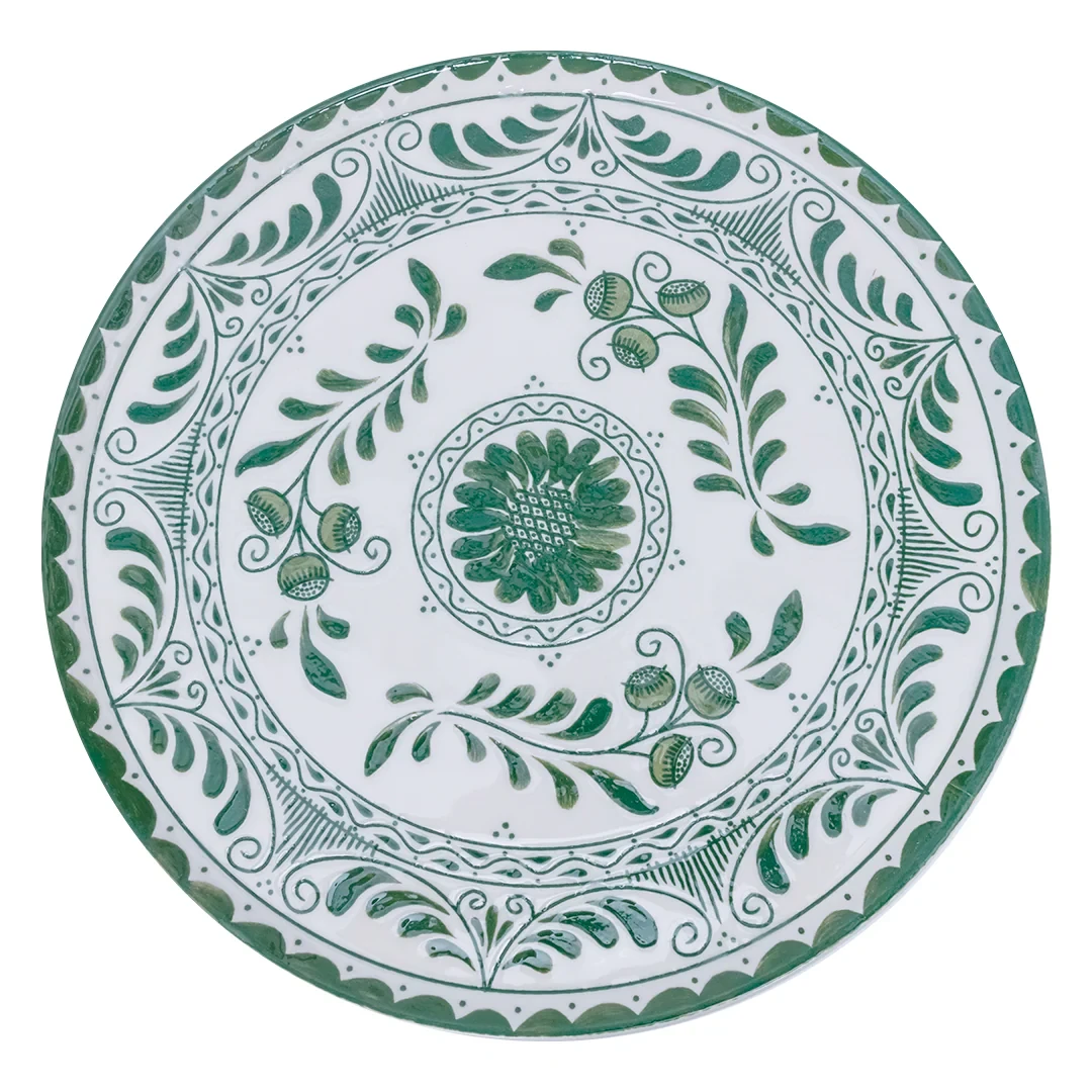 Plato Trinche Plana 32 cm Verde | Talavera 2.0