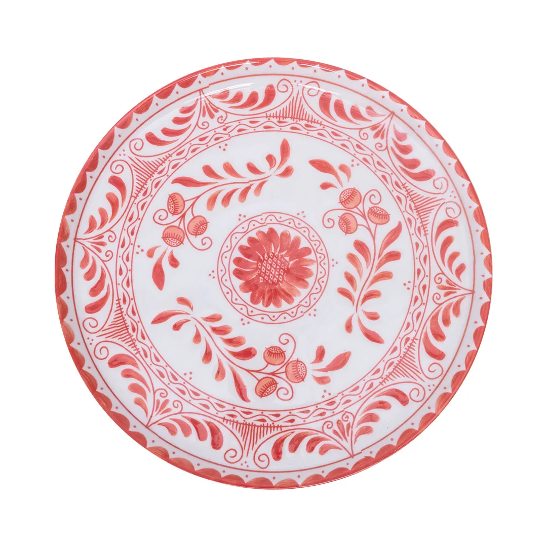 Plato Trinche Plana 27 cm Coral | Talavera 2.0