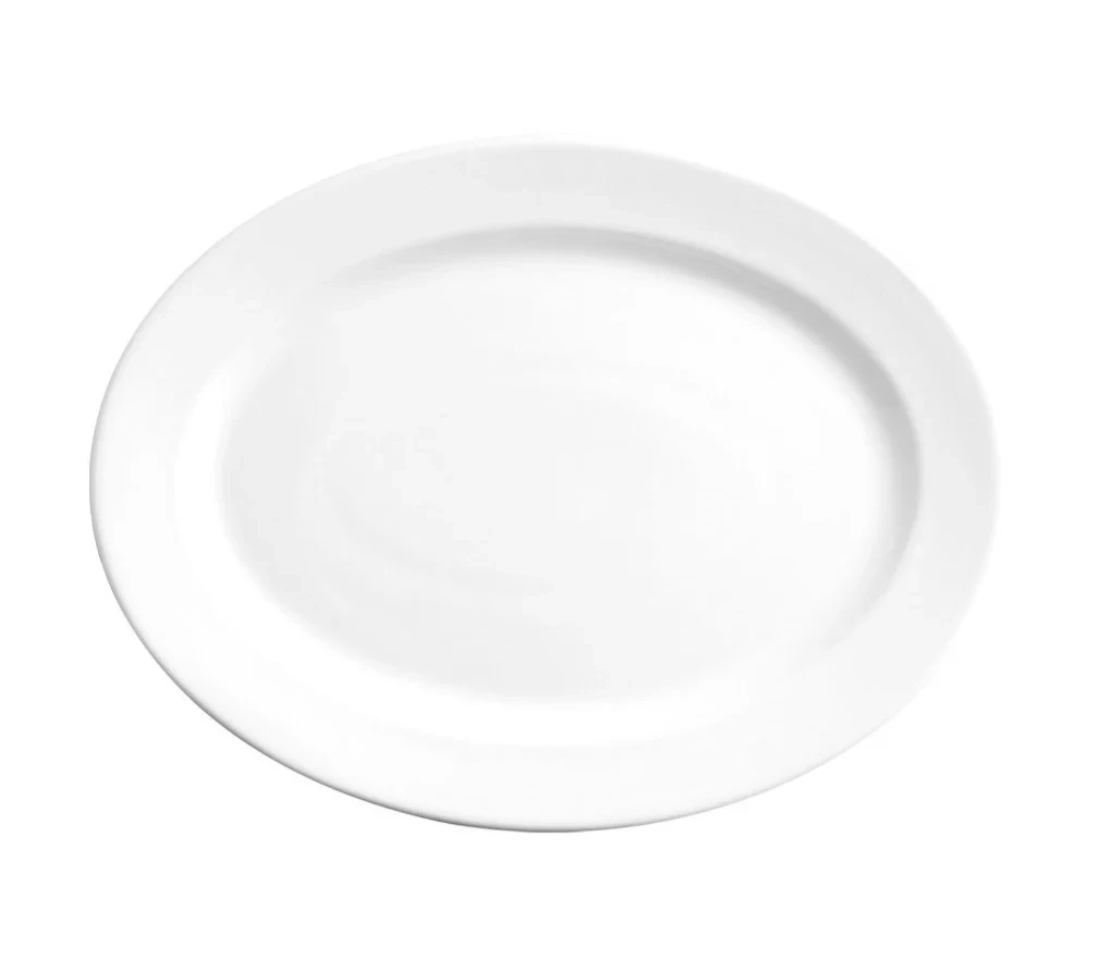 Caja de 24 piezas Platón Oval Blanco Polar de 27 cm | Anfora