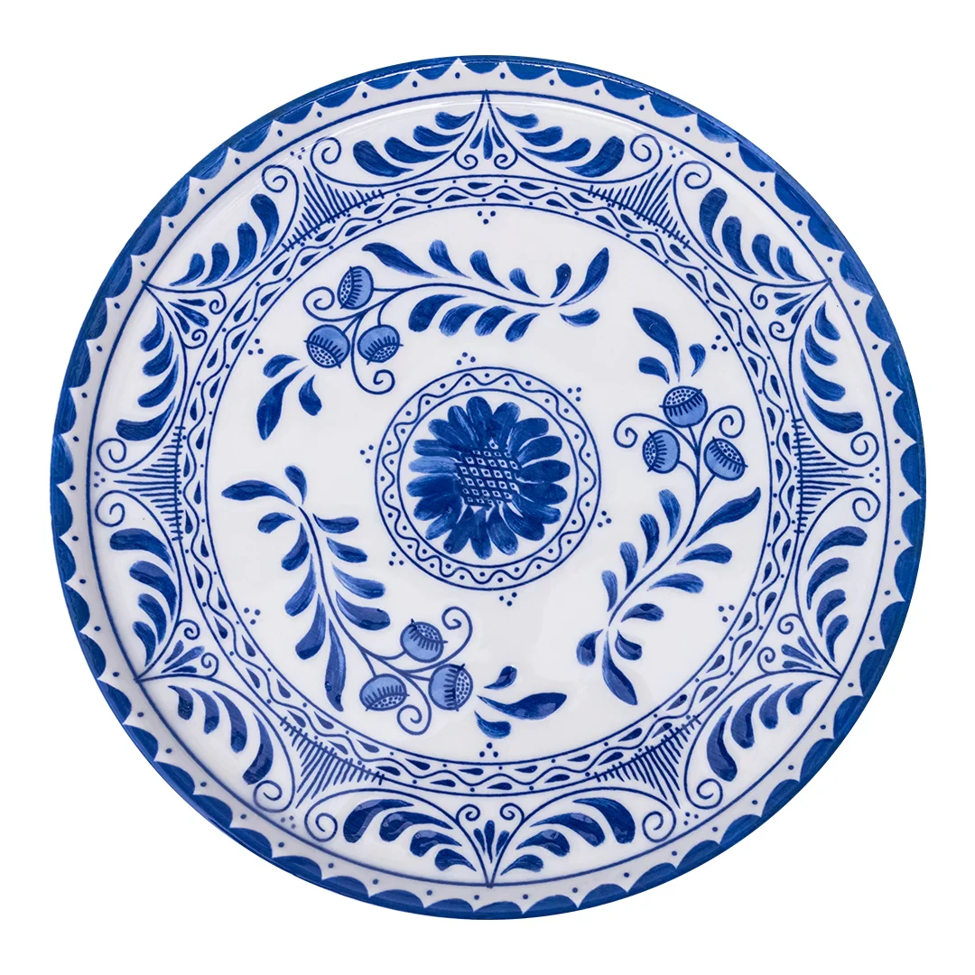 Plato Trinche Plana 32 cm Azul Cobalto | Talavera 2.0