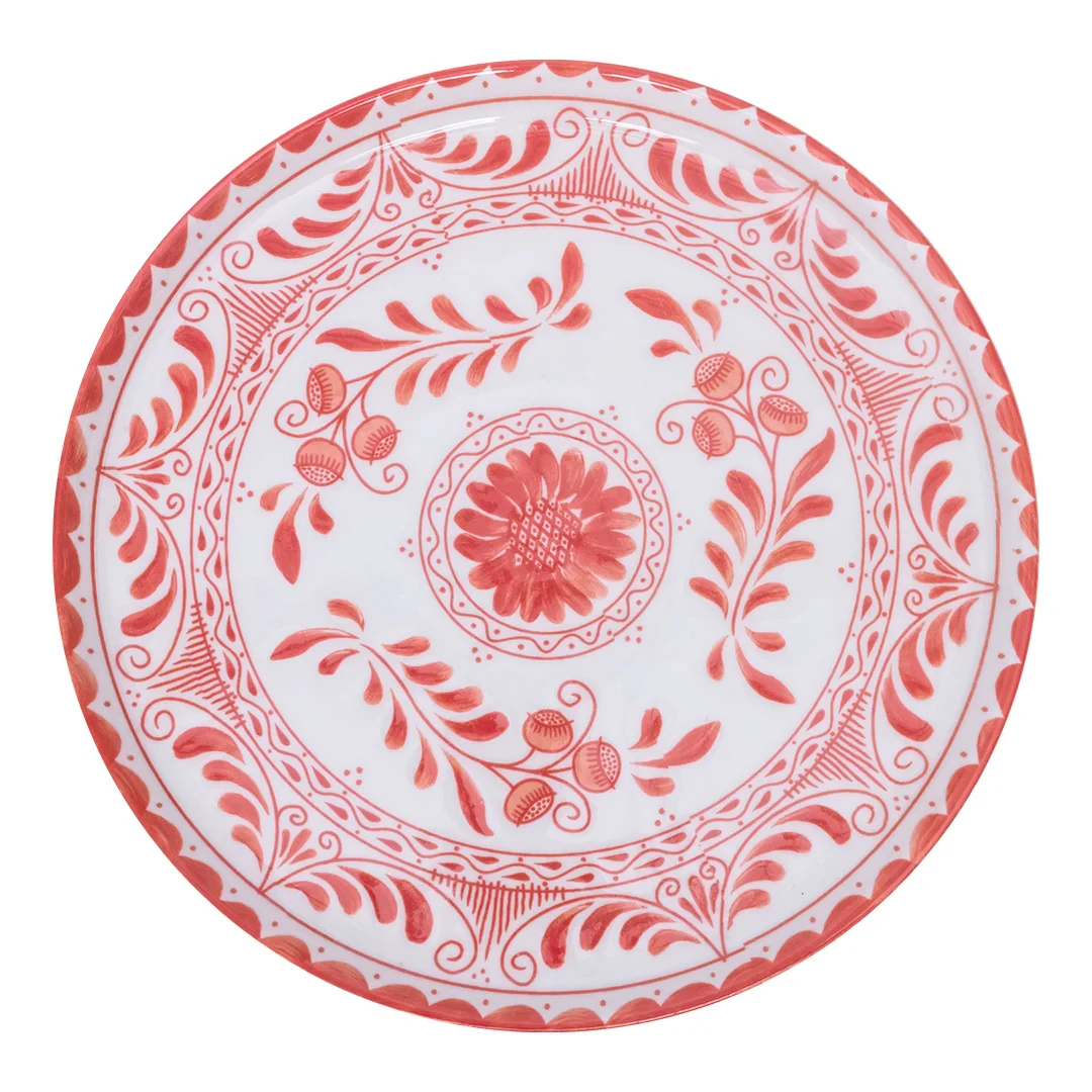 Plato Trinche Plana 32 cm Coral | Talavera 2.0