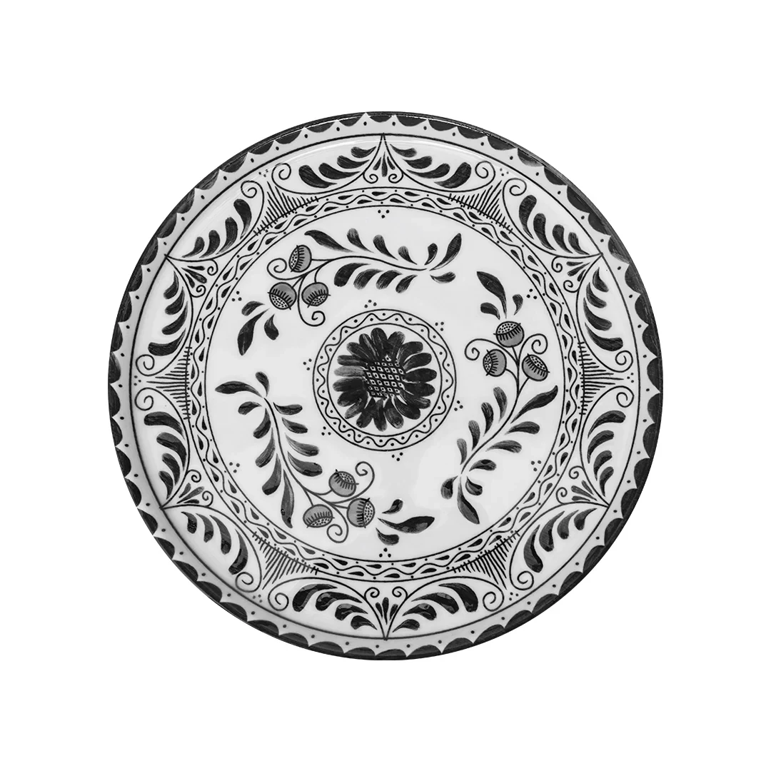 Plato Trinche Plana 23 cm Negro | Talavera 2.0