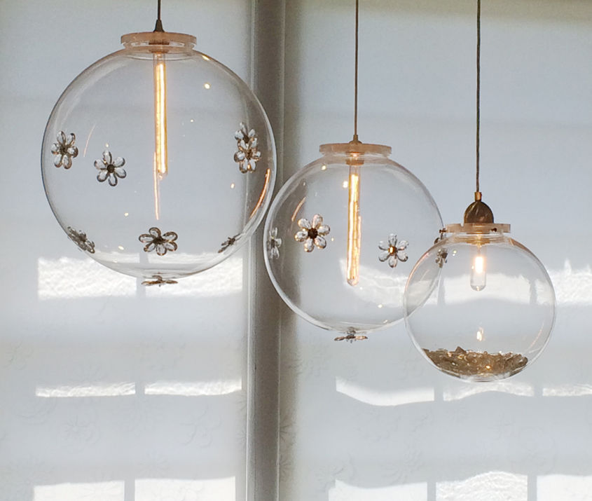 Thumbnail: DWM | MALOOS Bubble Lucite Pendant with Crystal flowers