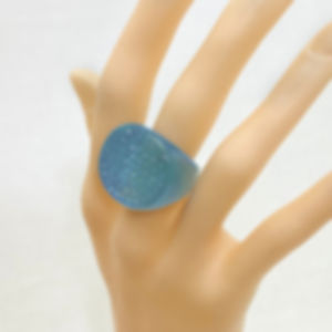 Fashion Resin Acrylic Ring, Funky Rings, Gift for Her, Daily Ring, Everyday Ring  Cocktail, Statement, Transparent, Cerulean