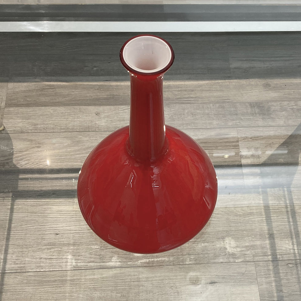 Thumbnail: Vintage Red Cased Glass Bottle, Denmark