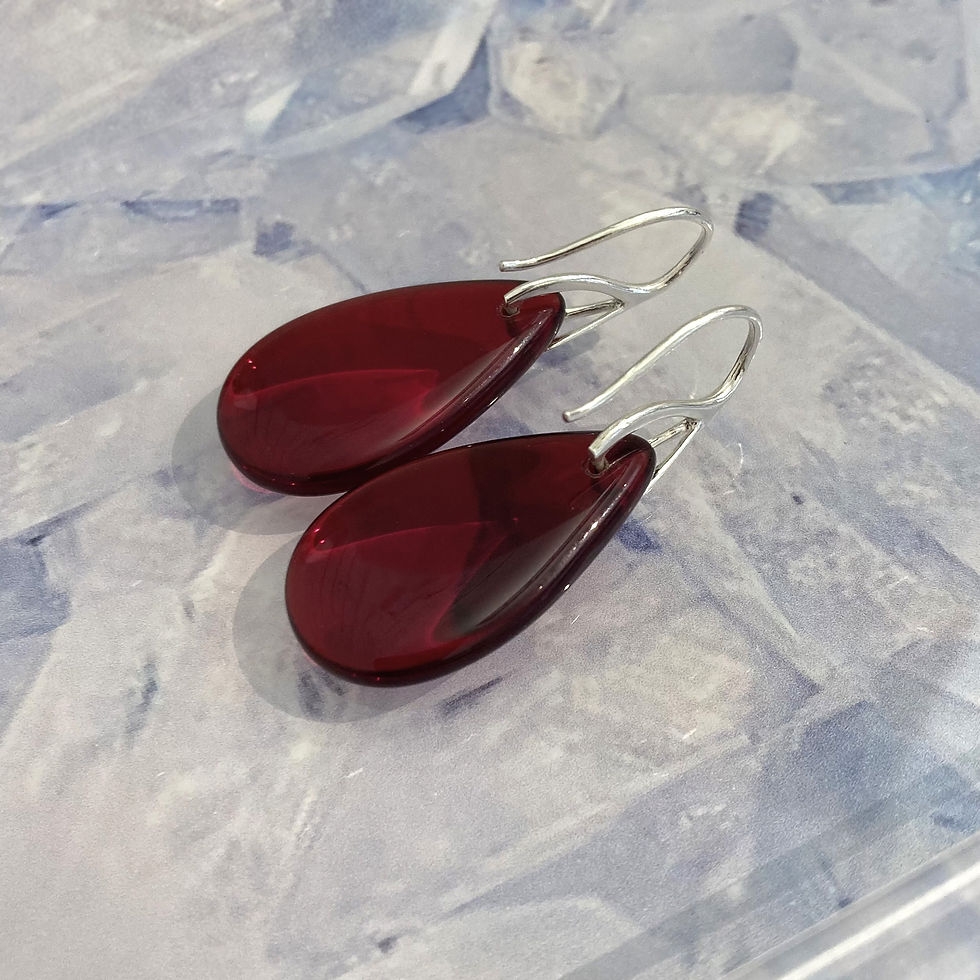 Thumbnail: Ruby Red Vintage Crystal Earrings with 925 Sterling Silver and Sterling Silver Gold filled