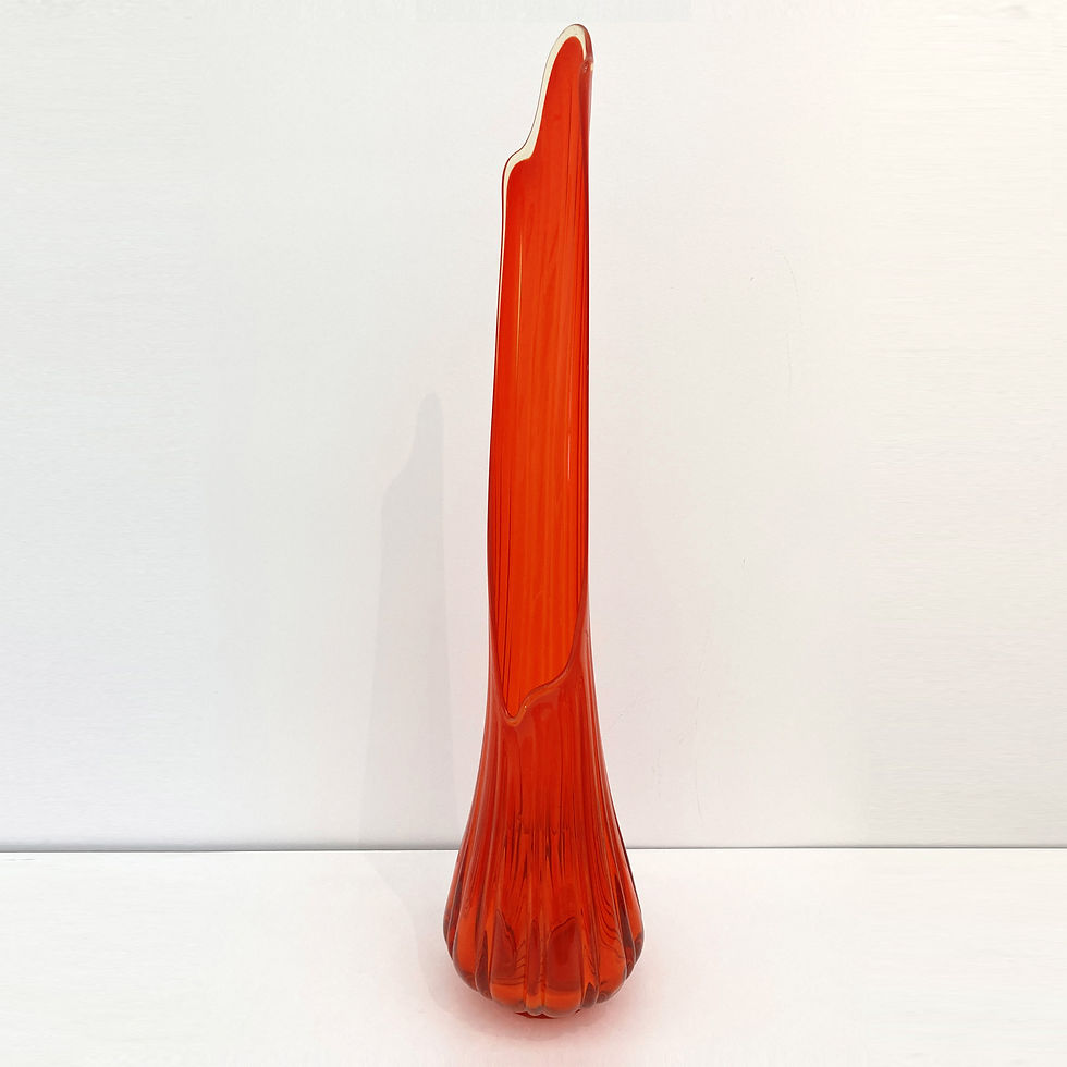 Thumbnail: Vintage Red Orange Red Viking Tall Vase