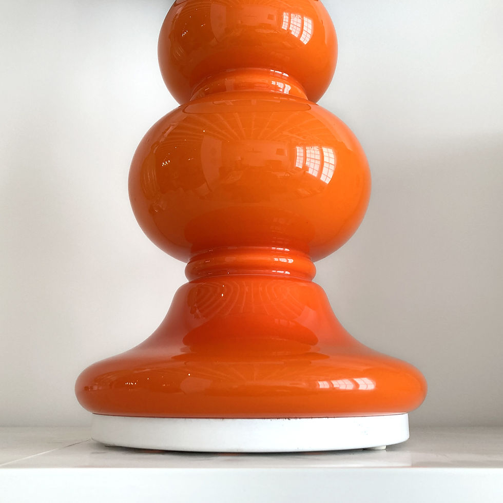 Thumbnail: French Single Vintage Case Glass table Lamp, Orange, detail view