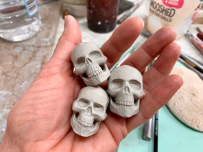 Memento Mori skulls. Anatomical skulls. Porcelain. Dunedin Ceramics