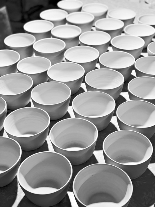 Bisque fired bowls. Dunedin Ceramics