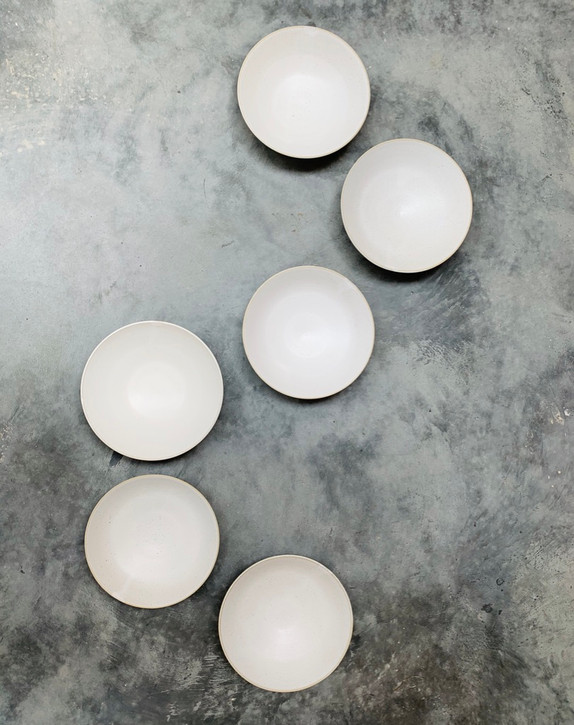 Large white pottery bowls. Dunedin Ceramics