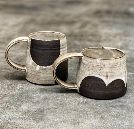 Rustic black clay cups. Dunedin Ceramics. Dunedin Pottery