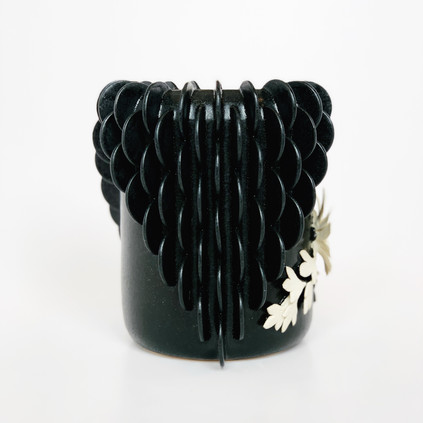 Daisy Cameo Vase - Side. Dunedin Ceramics