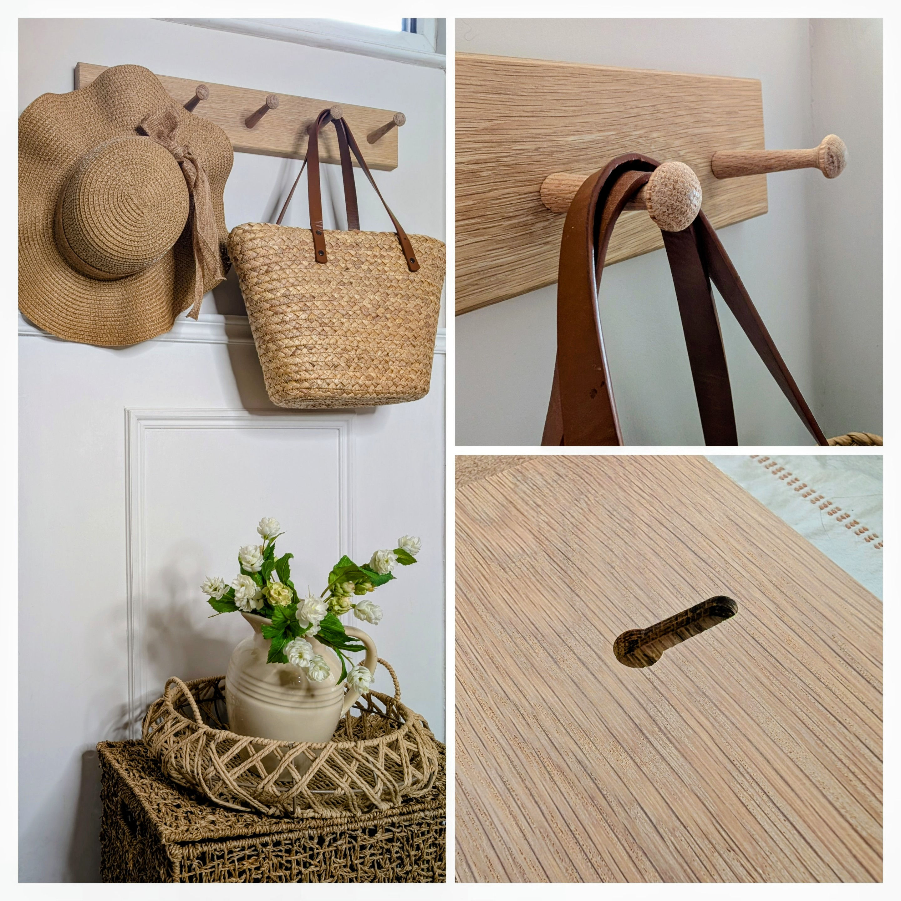 The Oakleigh Solid Oak Peg Rail