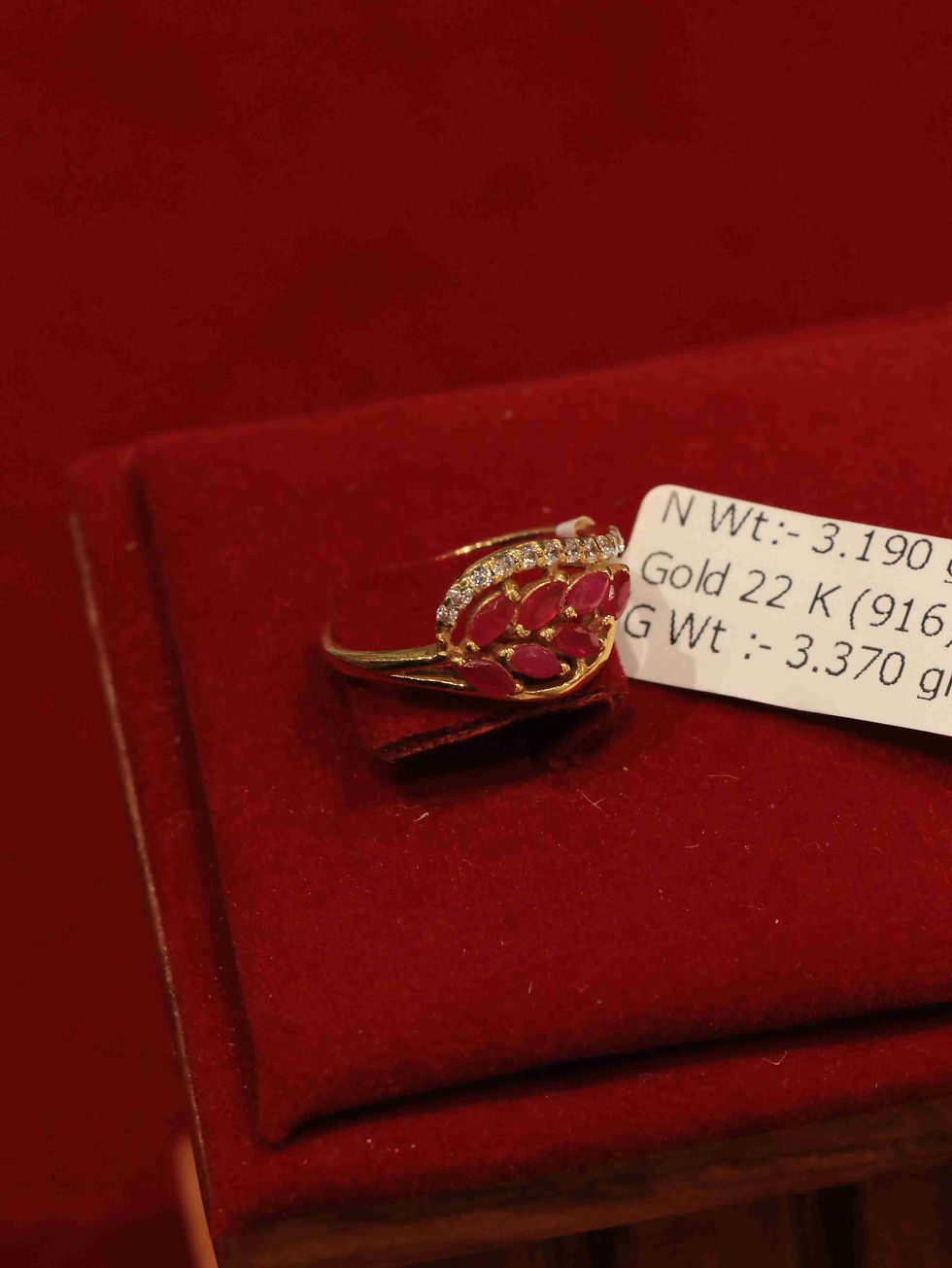 Elegant 22K Gold Women's Ring design in 22K gold for daily wear by Swarna Kala Pucha