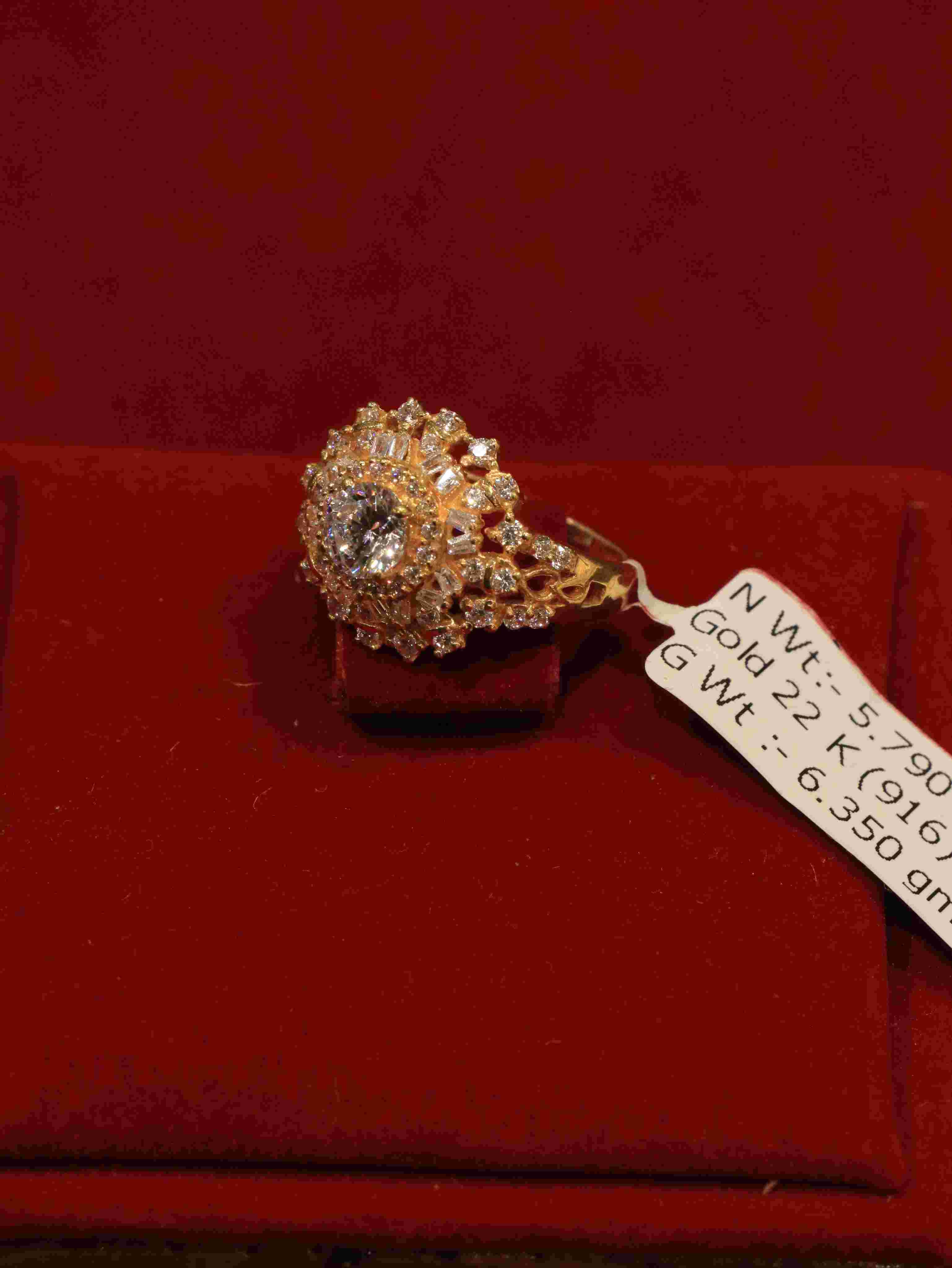 Elegant 22K Gold Women's Ring design in 22K gold suitable for daily wear and weddings