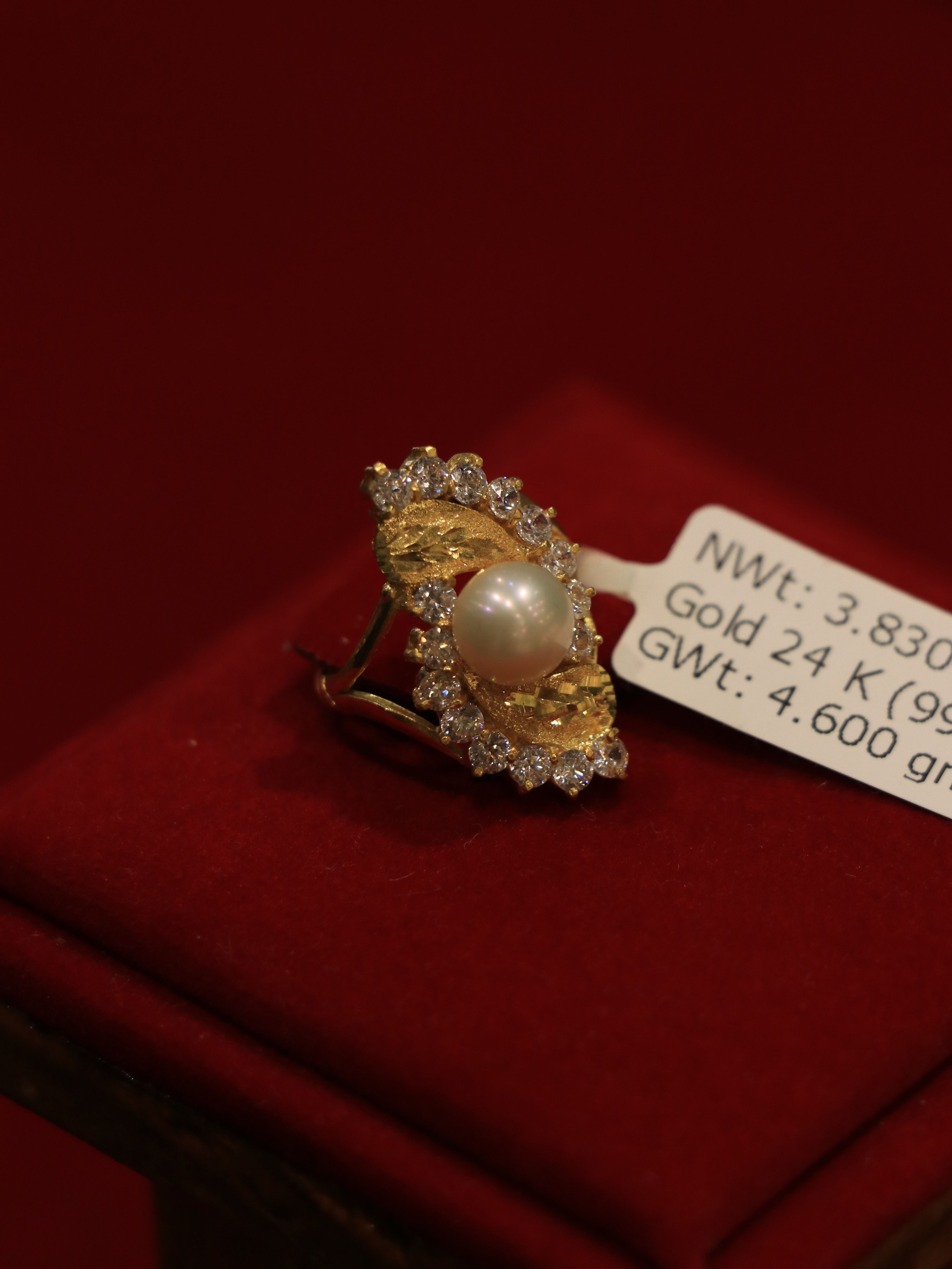 Premium 24k gold ladies ring with polished finish and elegant contemporary design