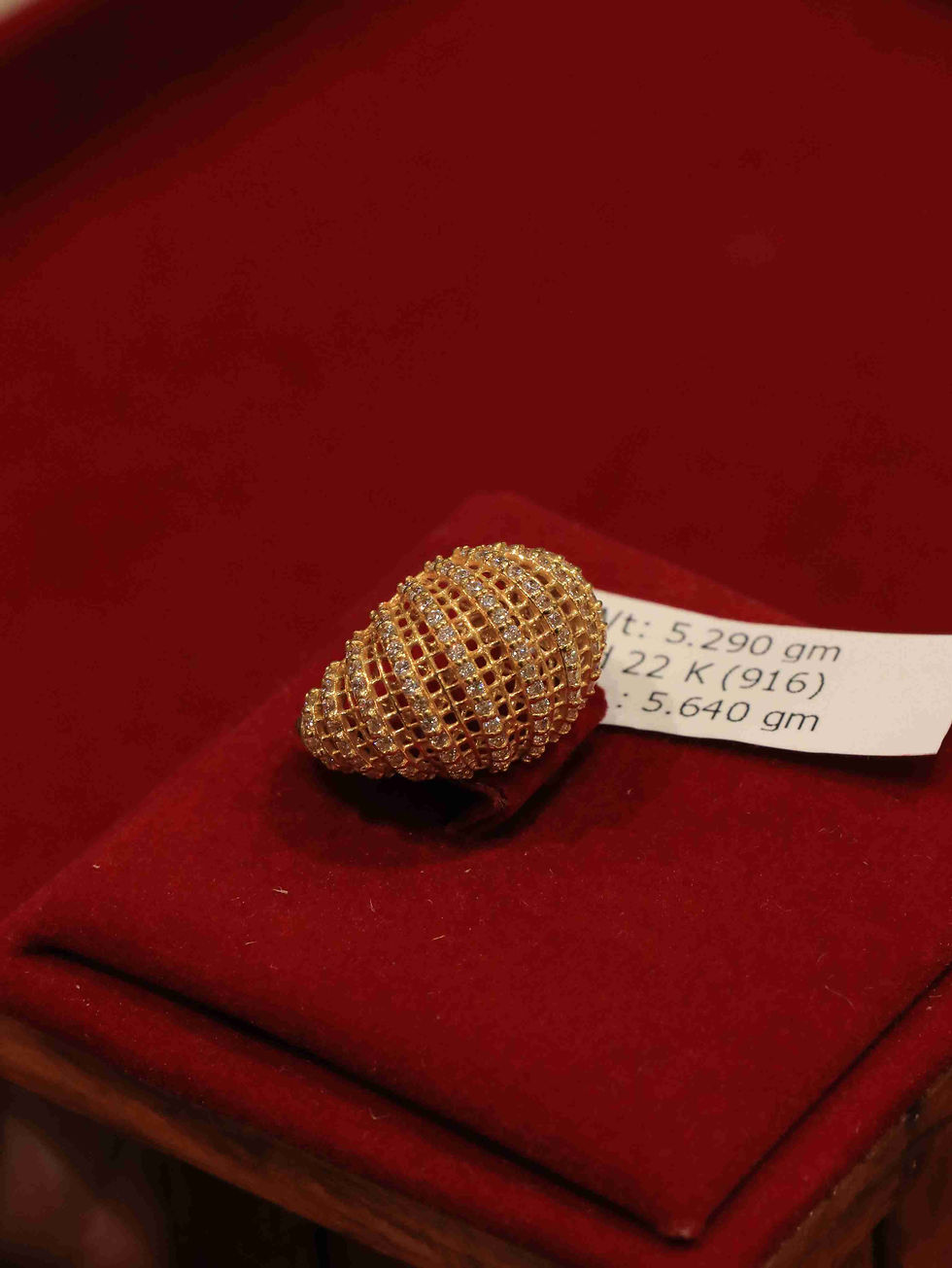 Elegant 22K Gold Women's Ring worn on hand for family occasions