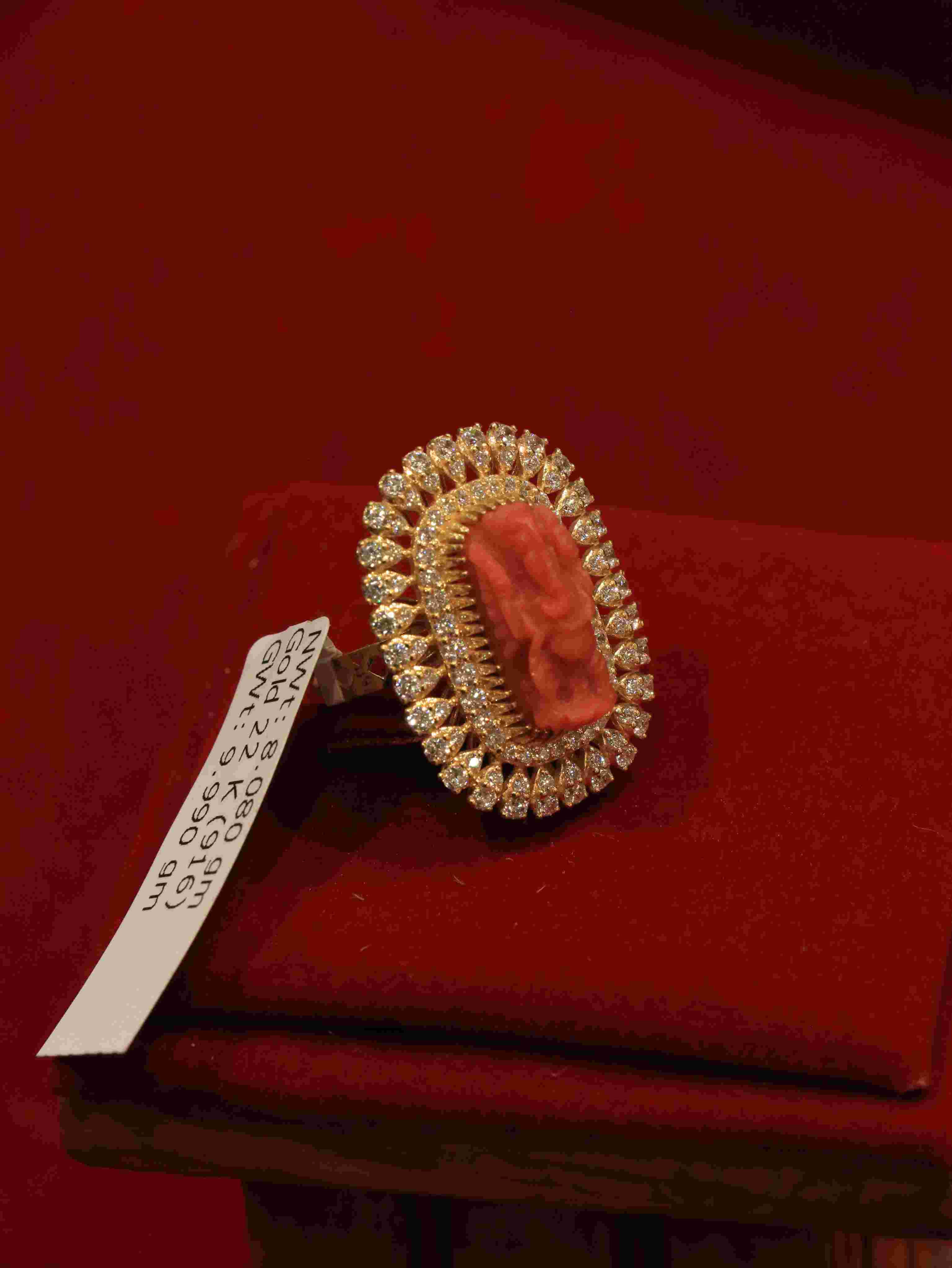 Premium 22K Gold Ganesh Munga Ring for Women, 69 lal, perfect for daily wear