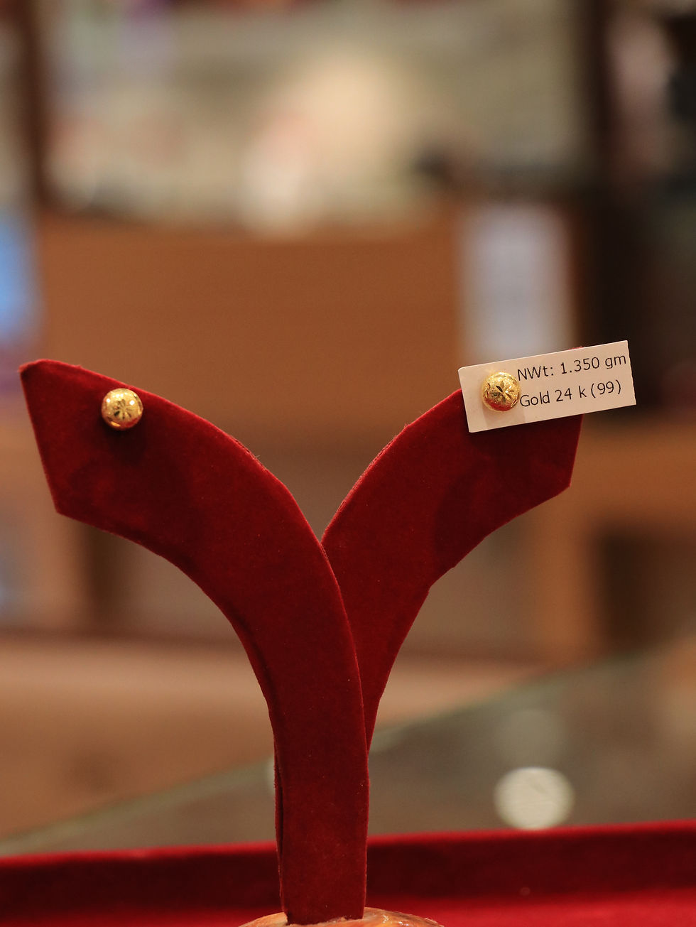 24K gold ball design earrings 12 lal for daily wear in Nepal