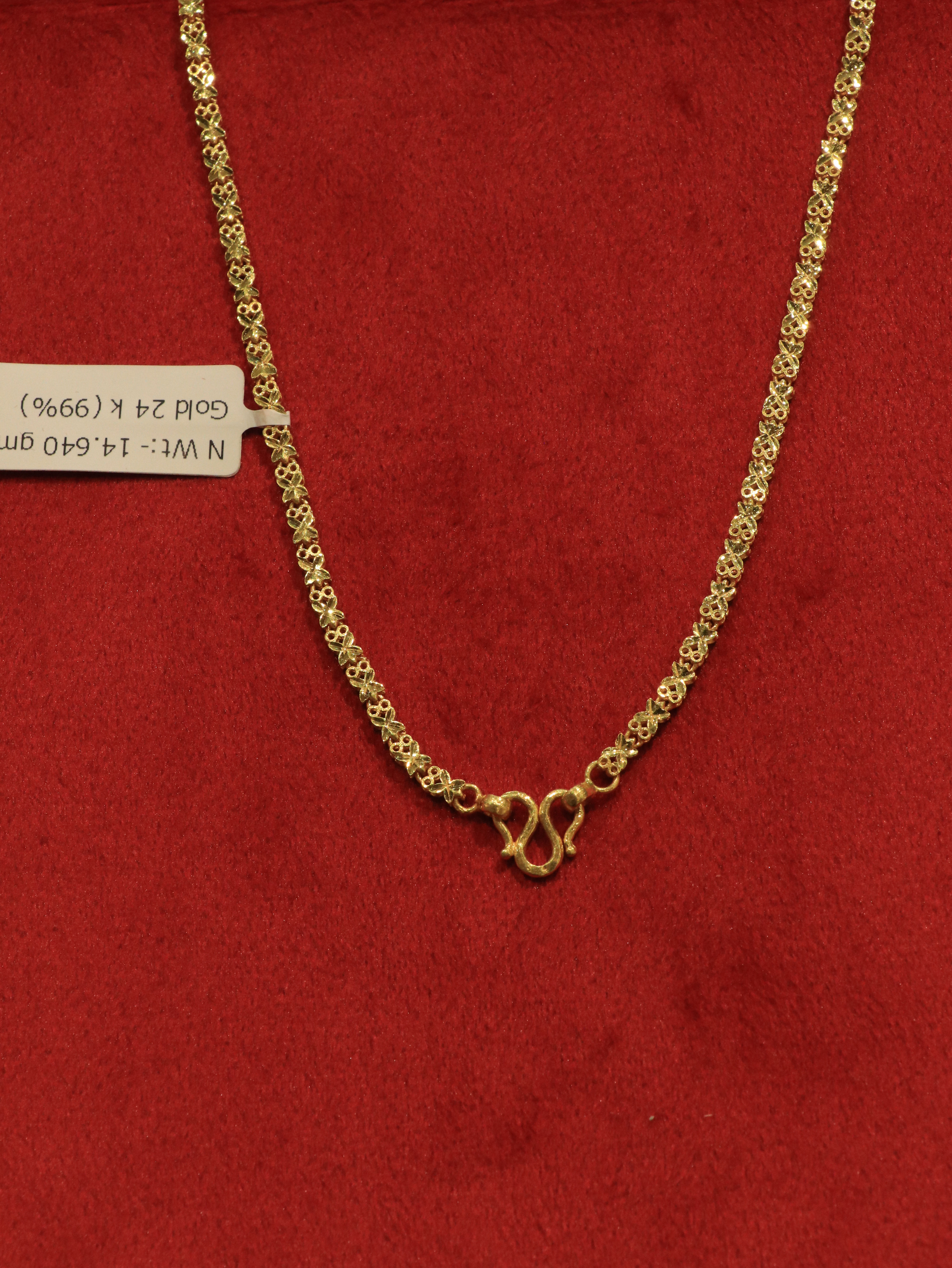 24K Gold Occasion Chain crafted in pure gold for celebrations and special occasion styling